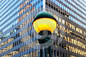 Subway entrance lamp in New York