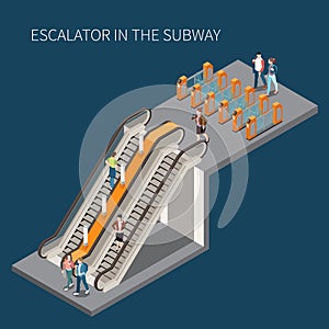 Subway Escalator Isometric Element