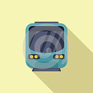 Subway fast metro icon flat vector. Rail transport