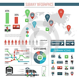 Subway Infographics Set