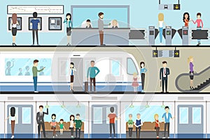 Subway interior set.