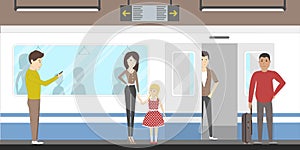 Subway interior set.