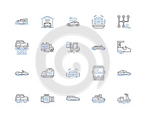 Subway line icons collection. Sandwiches, Subway, Fast-food, Fresh, Subs, Footlong, Toppings vector and linear