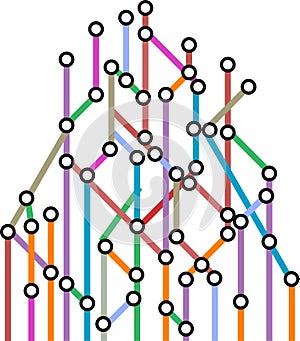Subway map. Vector Abstract background