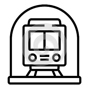 Subway metro train icon, outline style