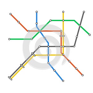 Subway omnichannel metro map. Omni channel tube underground train line map