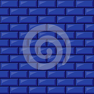 Subway seamless blue pattern. Brick wall. Vector