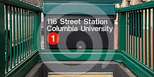 Subway sigh Columbia University