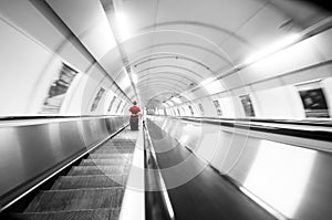 Subway stairs. Motion