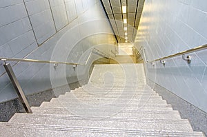 Subway stairs of to change platform or leave it