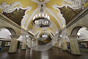 The subway station Komsomolskaya in Moscow, Russia photo