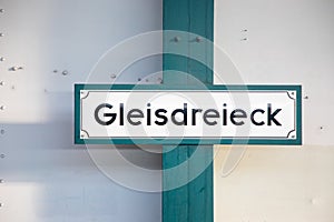 subway station signage Gleisdreieck - square of rails - at the underground in Berlin