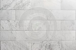 Subway tile carrara marble wall background