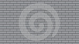 Subway tile pattern. Metro gray ceramic bricks background. Vector realistic illustration.