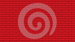 Subway tile pattern. Metro red ceramic bricks background. Vector realistic illustration.