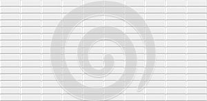 Subway tile pattern. Metro white ceramic bricks background. Vector realistic illustration.