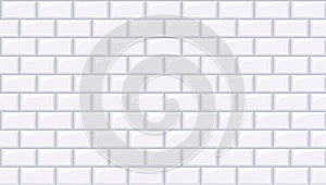 Subway tile seamless pattern. Realistic white masonry for metro, kitchen, bathroom design. Brick tiled texture for