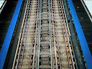 Subway tracks at Adams Wabash Subway station in Chicago - travel photo