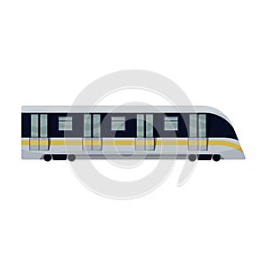 Subway train cartoon vector icon.Cartoon vector illustration cargo. Isolated illustration of subway train icon on white