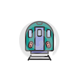 Subway train filled outline icon