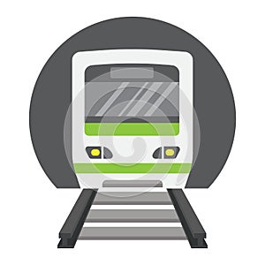 Subway train flat icon, transport and railway