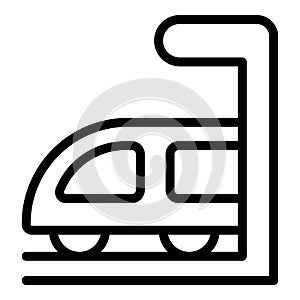 Subway train icon, outline style