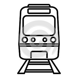 Subway train icon, outline style