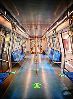 Subway train at the last station