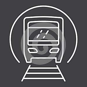 Subway train line icon, transport and railway