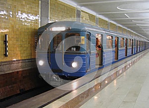 Subway train in Moscow