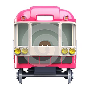 Subway train pink front