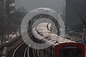 Subway trains in Hamburg city