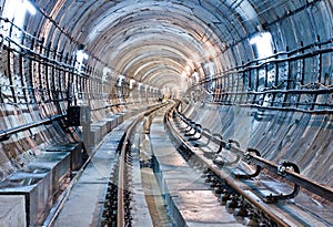 Subway tunnel. Kiev, Ukraine. Kyiv, Ukraine