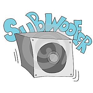 Subwoofer speaker drawing photo