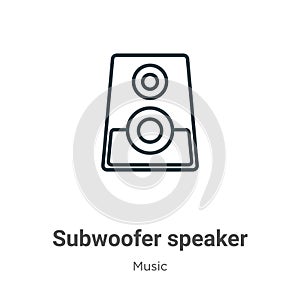 Subwoofer speaker outline vector icon. Thin line black subwoofer speaker icon, flat vector simple element illustration from