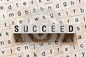 Succeed word concept on cubes