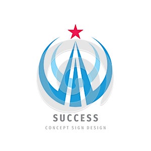 Success - abstract vector logo. Design elements with star logo sign. Development logo symbol. Growth and start-up concept