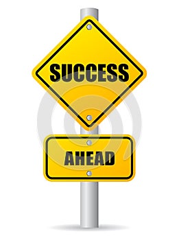 Success ahead road sign