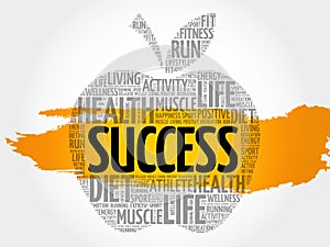 Success apple word cloud collage