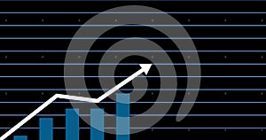 Success arrow growth with business graph. Business arrow growing graph with bar chart. Business growth illustration over 4k resolu