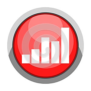 Success business graph on a button