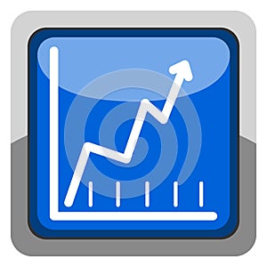 Success business graph on a button