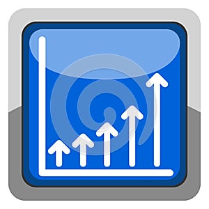 Success business graph on a button