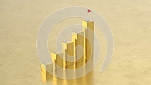 Success business graph on goal achievement strategy chart concept 3d background with creative growth financial progress