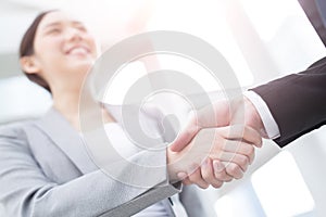 Success business people shake hands