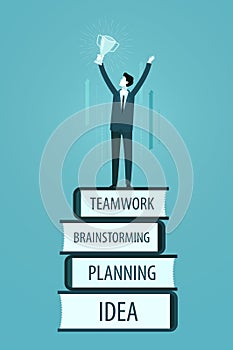 Success in business. Winning, achievement concept. Infographics vector illustration