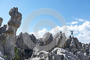 Climbing dangerous cliffs and successful