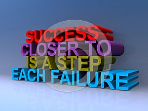 Success, closer to, is a step, each failure