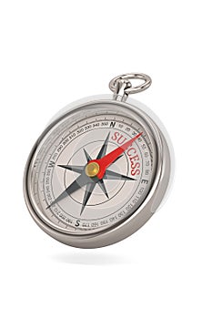 Success Compass isolated on white background. 3D illustration