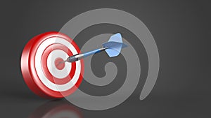 Success concept. Darts hitting a target